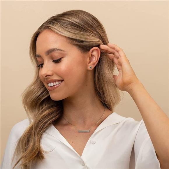 14K Gold Plated Sterling Silver Circle  Dot Cute Dainty Earrings for Women - Picture 4 of 5